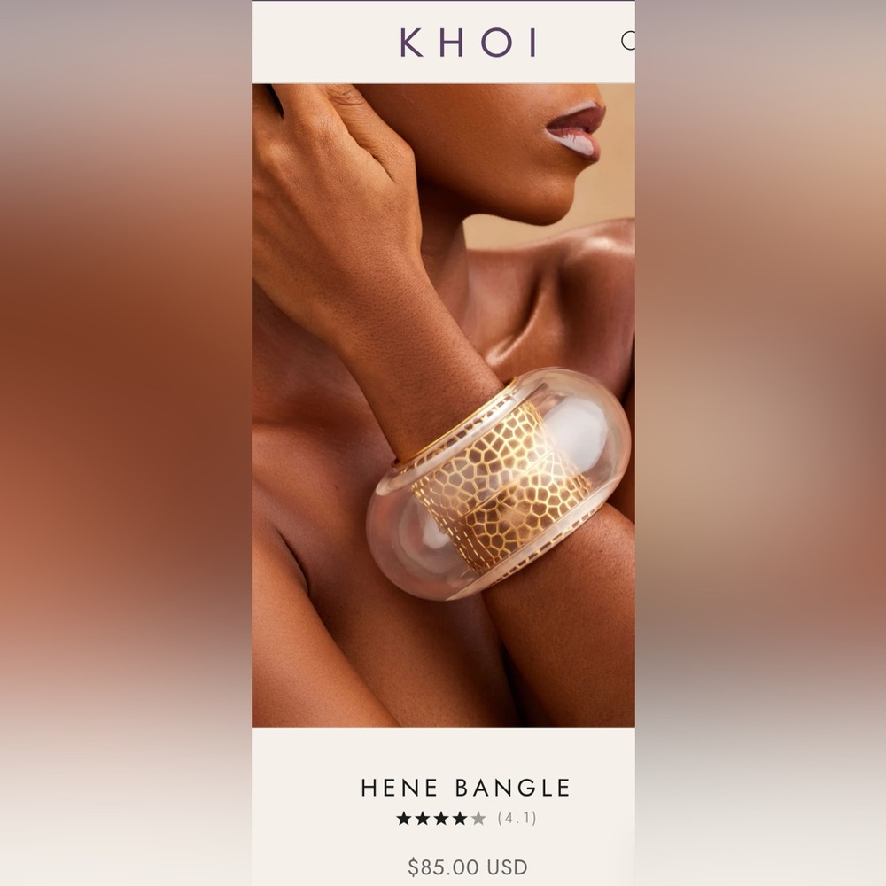 KHOI Gold and Clear Hene Bangle Standard